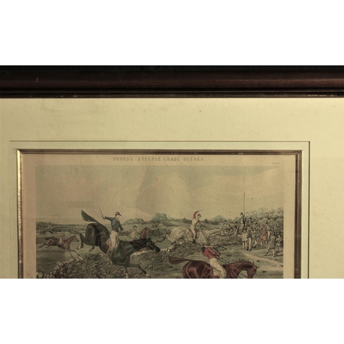 174 - VICTORIAN PRINT OF FORES'S STEEPLE CHASE SCENES FRAMED (26