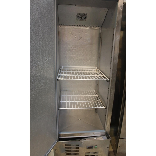 196 - 1POLAR G591 STAINLESS STEEL SINGLE DOOR UPRIGHT COMMERCIAL FRIDGE