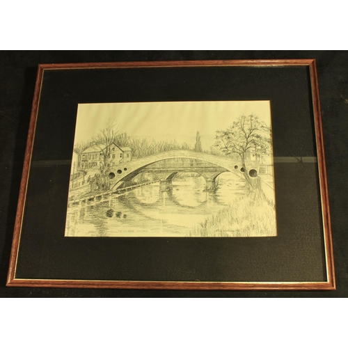 210 - 2 FRAMED PRINTS OF THE OLD BRIDGE PONTYPRIDD