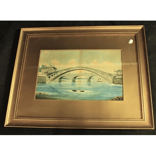 210 - 2 FRAMED PRINTS OF THE OLD BRIDGE PONTYPRIDD