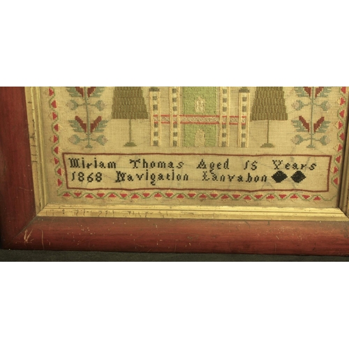 217 - FRAMED WOOL SAMPLER 1868 (25