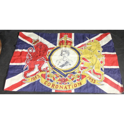 221 - MISC ITEMS: OVAL GALLEY TRAY, DECORATIVE BATHROOM MIRROR, CORONATION FLAG, BRASS HANDLE ETC