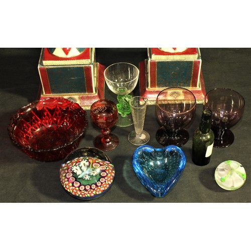 225 - PAIR AUSTRIAN VASES & MISC GLASSWARE