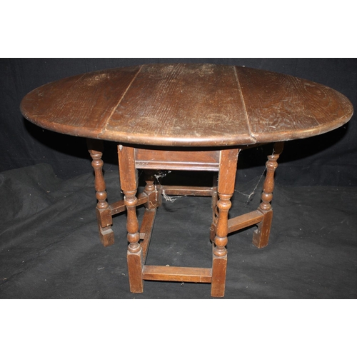 240 - SMALL DROP LEAF TABLE & MAHOGANY 3 TIER CAKE STAND