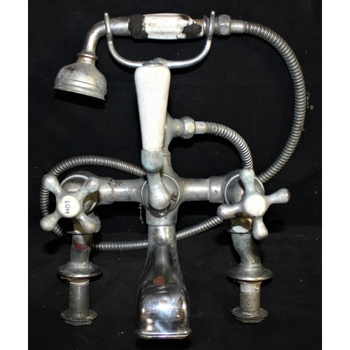 243 - CHROME MIXER TAPS WITH SHOWER HEAD