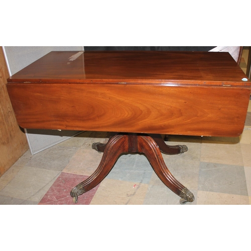 247 - MAHOGANY DROP LEAF TABLE FITTED SINGLE DRAWER