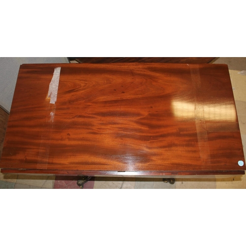 247 - MAHOGANY DROP LEAF TABLE FITTED SINGLE DRAWER