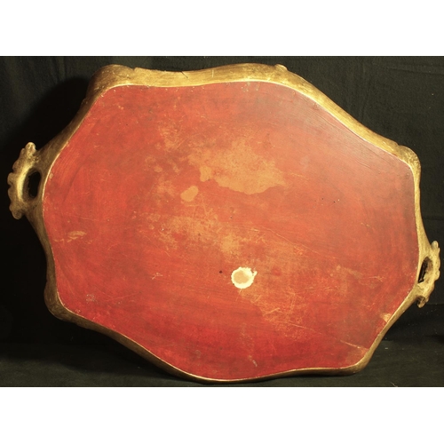 257 - LARGE PAPE MACHE TRAY IN A FRENCH STYLE c1800  (29