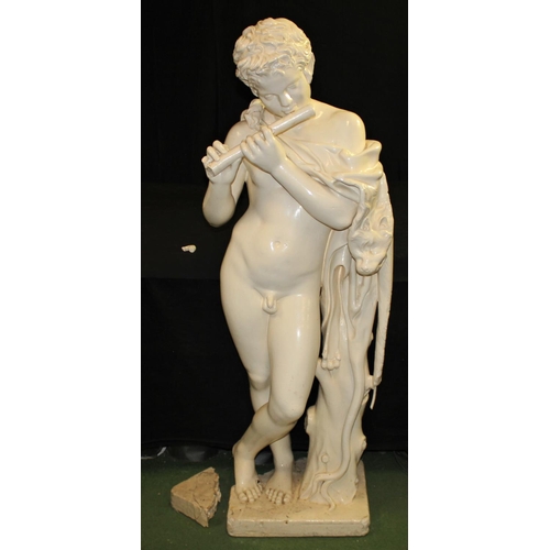 282 - STATUE OF BOY PLAYING FLUTE - POSSIBLY PUCK (53