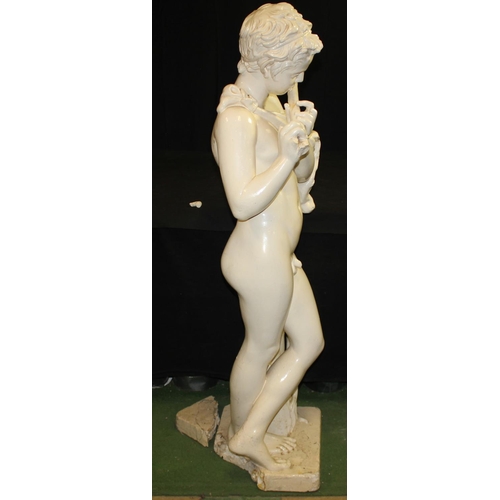 282 - STATUE OF BOY PLAYING FLUTE - POSSIBLY PUCK (53