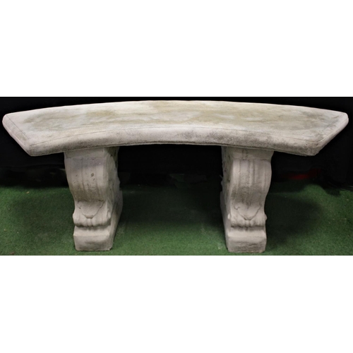 308 - STONEWORK CURVED SEAT ON CLASSIC PLINTHS