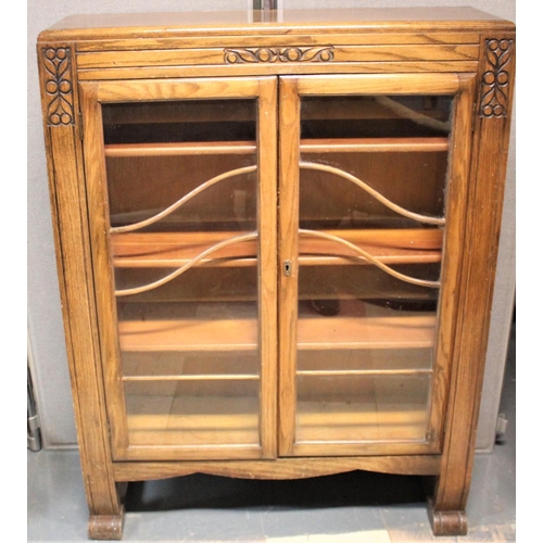 317 - OAK GLAZED BOOKCASE