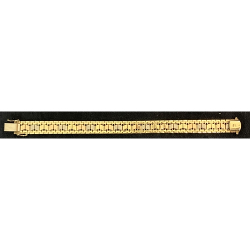 335 - 9ct 3 COLOUR GOLD BRACELET - LENGTH 7.5