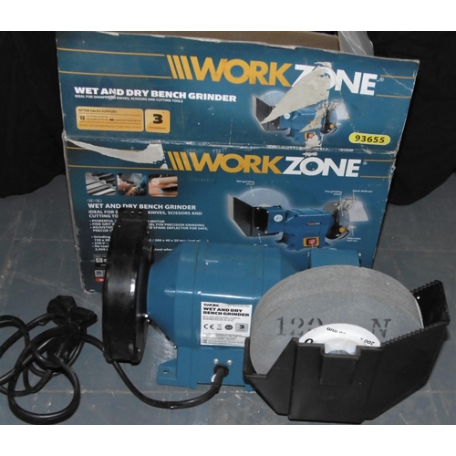 34 - WORKZONE WET & DRY BENCH GRINDERTESTED AND WORKING