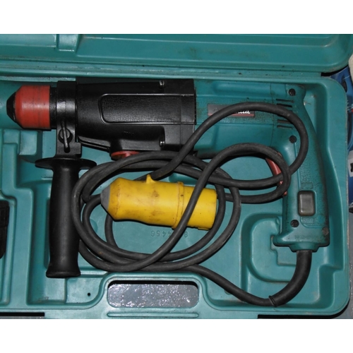 39 - BOSCH 110v PLANER & MAKITA 110v SDS DRILL - SOLD AS WORKING, REQUIRE TRANSFORMER TO TEST UPON CO... 