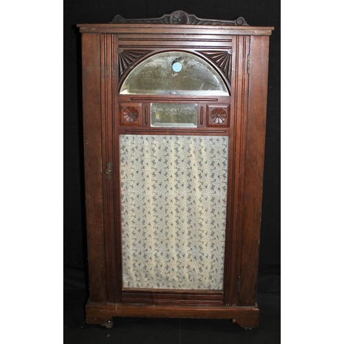 18 - GLASS DOOR SIDE CABINET WITH MIRROR PANEL