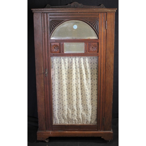 18 - GLASS DOOR SIDE CABINET WITH MIRROR PANEL