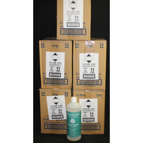 64 - 5 BOXES OF 'THE BOATYARD DISTILLERY' HAND SANITISER (6 x 1 Litre PER BOX)