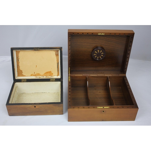 77 - SMALL INLAID BOX & HUMIDOR