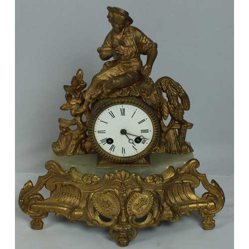 96 - VARIOUS CLOCKS & BAROMETERS (1 CLOCK DAMAGED, 1 INCOMPLETE)