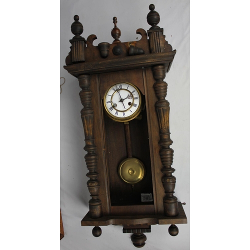 115 - PENDULUM WALL CLOCK (FOR RESTORATION) & PICTURE FRAME