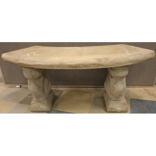 121 - STONEWORK CURVED SEAT ON SQUIRREL PLINTHS (39