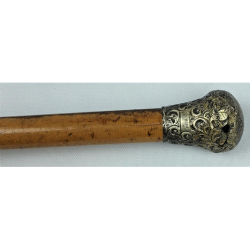 131 - 2 SILVER TOPPED WALKING STICKS - 1 DAMAGED