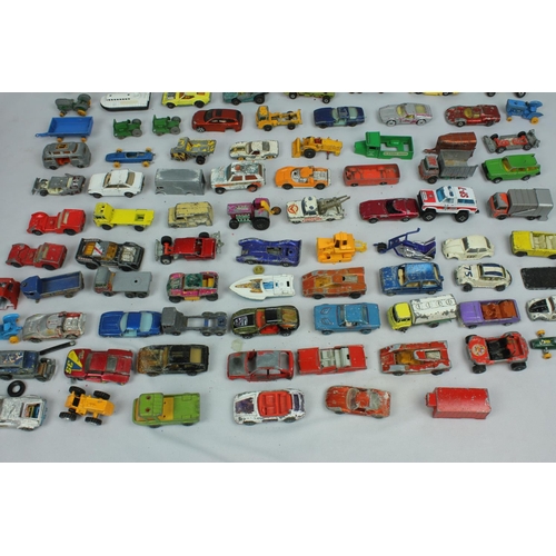 144 - BOX VARIOUS DIE CAST VEHICLES - PLAY WORN