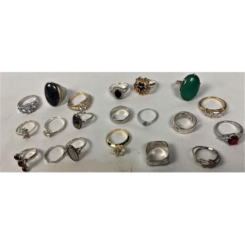 168 - 20 VARIOUS SILVER RINGS  (3 Rings not marked Silver)