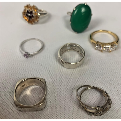 168 - 20 VARIOUS SILVER RINGS  (3 Rings not marked Silver)