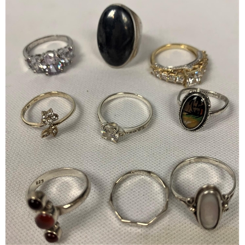 168 - 20 VARIOUS SILVER RINGS  (3 Rings not marked Silver)