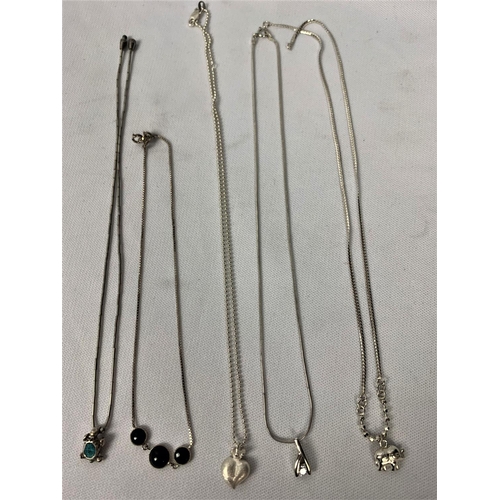 180 - 10 SILVER CHAINS & PENDANTS