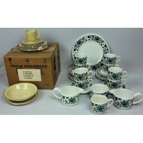 390 - POOLE BROADSTONE TABLEWARE (MISSING 1 CUP & SAUCER) & MIDWINTER PART DINNER SERVICE