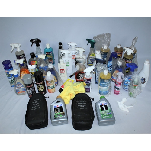 115 - QUANTITY CAR CLEANING PRODUCTS (SOME BOTTLES STARTED) & DYSON PART CAR CLEANING KIT