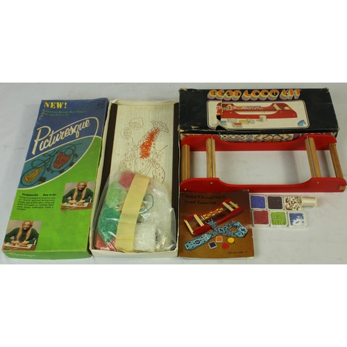 33 - 6 CRAFT ITEMS: 2 HAMLIN BIG BOX ART STRAWS, GENERAL CRAFTS PICTURESQUE, HOBBY HORSE BEAD LOOM KIT, T... 