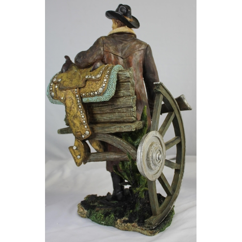 8 - STUDIO COLLECTION BRONZE LEGEND COWBOY (BOXED), LARGE FIGURINE OF COWBOY WITH SHOTGUN (42cm), FIGURI... 