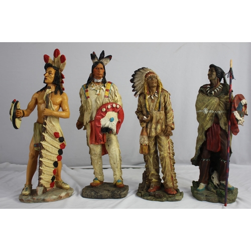 9 - 5 TALL NATIVE AMERICAN FIGUIRES - 1 BOXED AND 1 DAMAGED