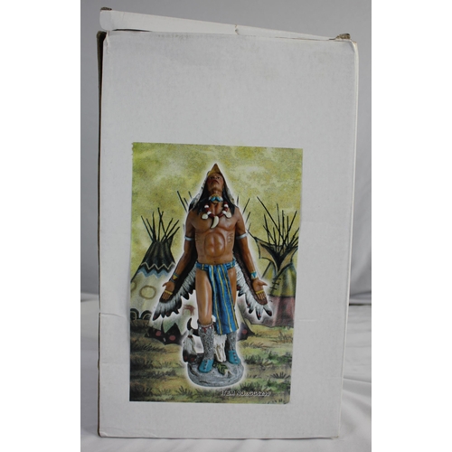 9 - 5 TALL NATIVE AMERICAN FIGUIRES - 1 BOXED AND 1 DAMAGED