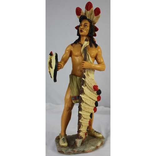9 - 5 TALL NATIVE AMERICAN FIGUIRES - 1 BOXED AND 1 DAMAGED