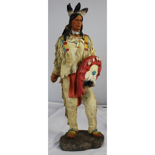 9 - 5 TALL NATIVE AMERICAN FIGUIRES - 1 BOXED AND 1 DAMAGED