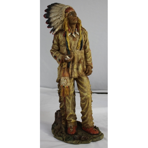 9 - 5 TALL NATIVE AMERICAN FIGUIRES - 1 BOXED AND 1 DAMAGED