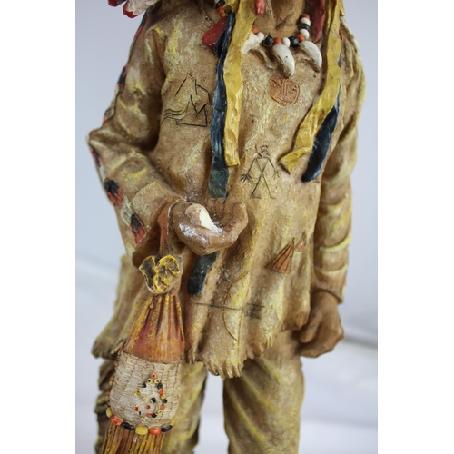 9 - 5 TALL NATIVE AMERICAN FIGUIRES - 1 BOXED AND 1 DAMAGED