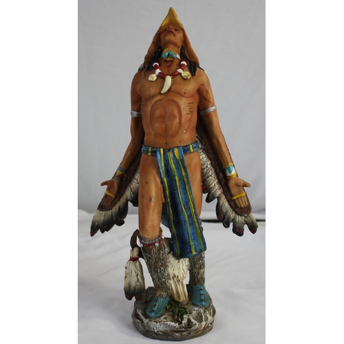 9 - 5 TALL NATIVE AMERICAN FIGUIRES - 1 BOXED AND 1 DAMAGED