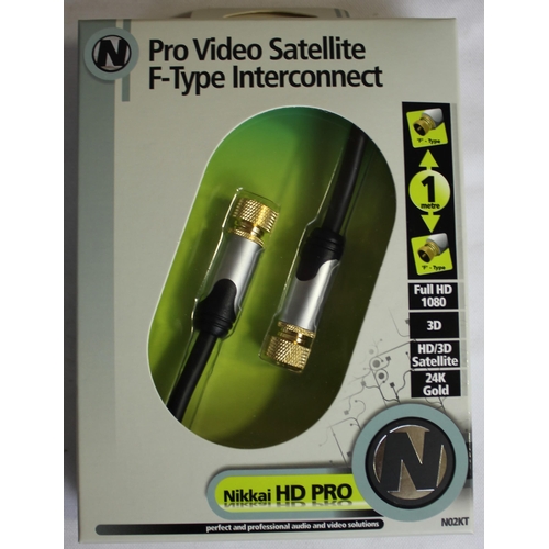 11 - 4 BOXES OF 20 AND 1 BOX OF 19 NIKKAI HD PRO VIDEO SATELITE F-TYPE INTERCONNECT CABLES