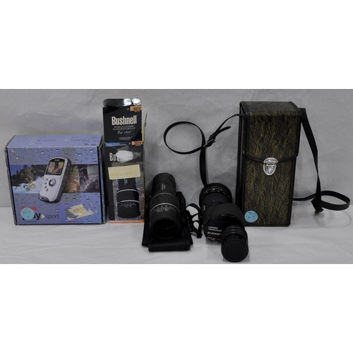 13 - KODAK PLAY VIDEO CAMERA - BUSHELL 16x52 MONOCULAR AND 8x-20 x 45mm MONOCULAR