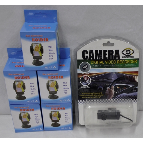 26 - SILENT WITNESS DIGITAL RECORDER DASH CAM AND 5 UNIVERSAL HOLDERS