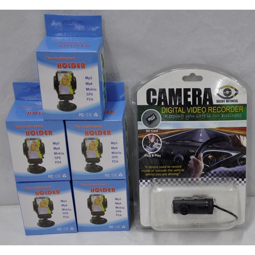 27 - SILENT WITNESS DIGITAL RECORDER DASH CAM AND 5 UNIVERSAL HOLDERS