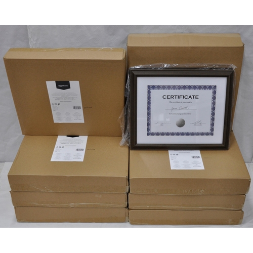 33 - 8 BOXES OF 2 AMAZON AGED WALNUT DOCUMENT FRAMES - WITH OPTION OF LOT 34