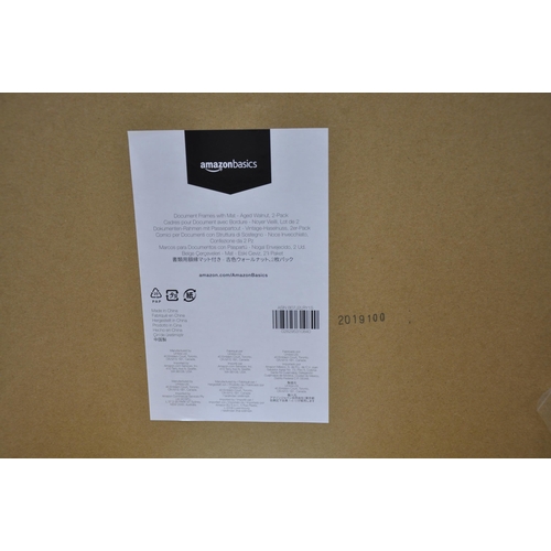 33 - 8 BOXES OF 2 AMAZON AGED WALNUT DOCUMENT FRAMES - WITH OPTION OF LOT 34
