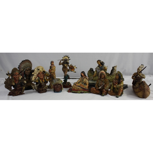 54 - 11 NATIVE AMERICAN FIGURINES (1 DAMAGED)
